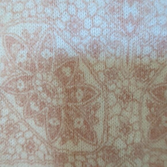 GAP Cardigan Med Dressy Pink/Cream Floral Cardigan Sweater Rhinestone Buttons - Picture 5 of 8